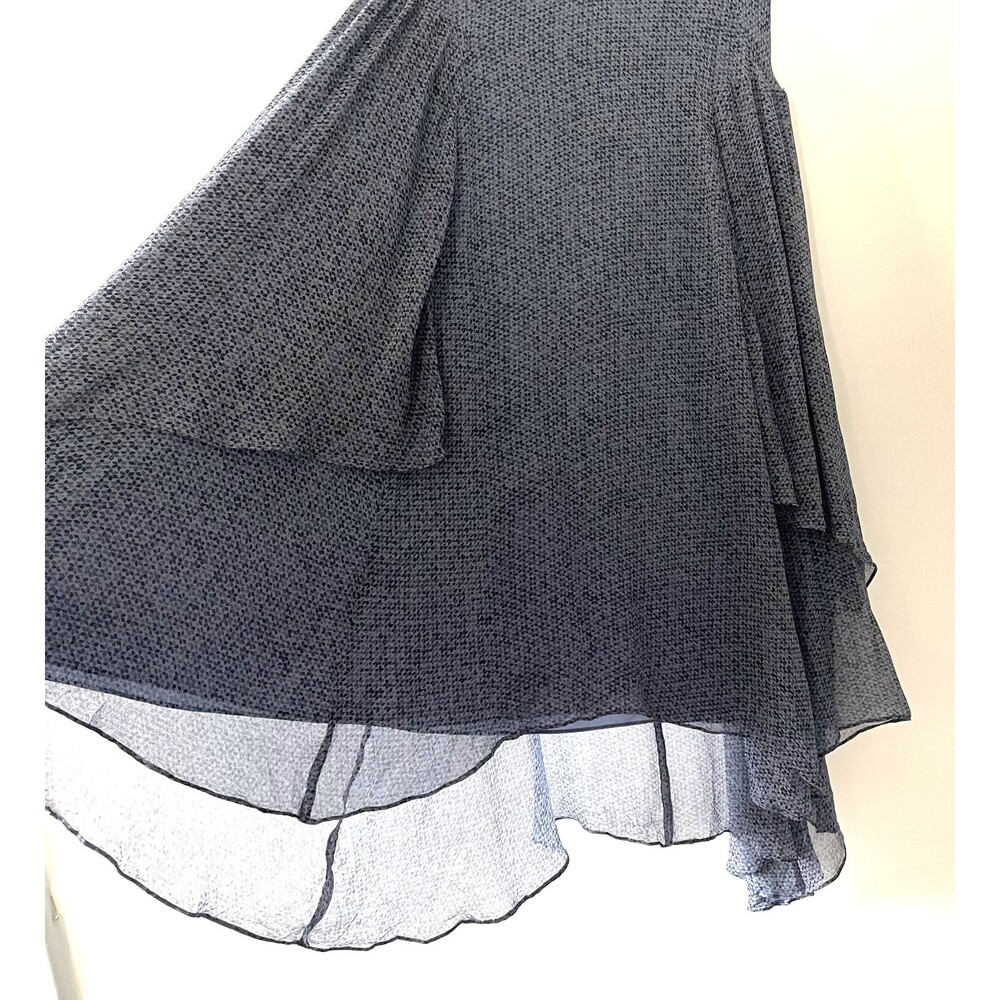 Rebecca Taylor Silk High Low Midi Skirt Blue Asymmetrical Ruffle Hem Size 6 -C - Picture 2 of 12